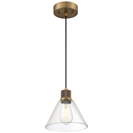 Access Lighting Port Nine Martini, Martini LED Pendant, Antique Brushed Brass Finish, Clear Glass 63140LEDDLP-ABB/CLR
